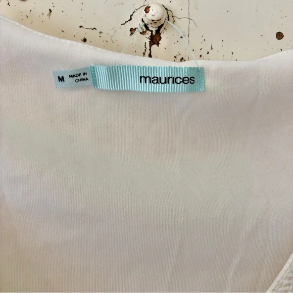 Maurices Cream Boho Lace Dress Size M Sleeveless Fit & Flare Lined - Picture 4 of 8